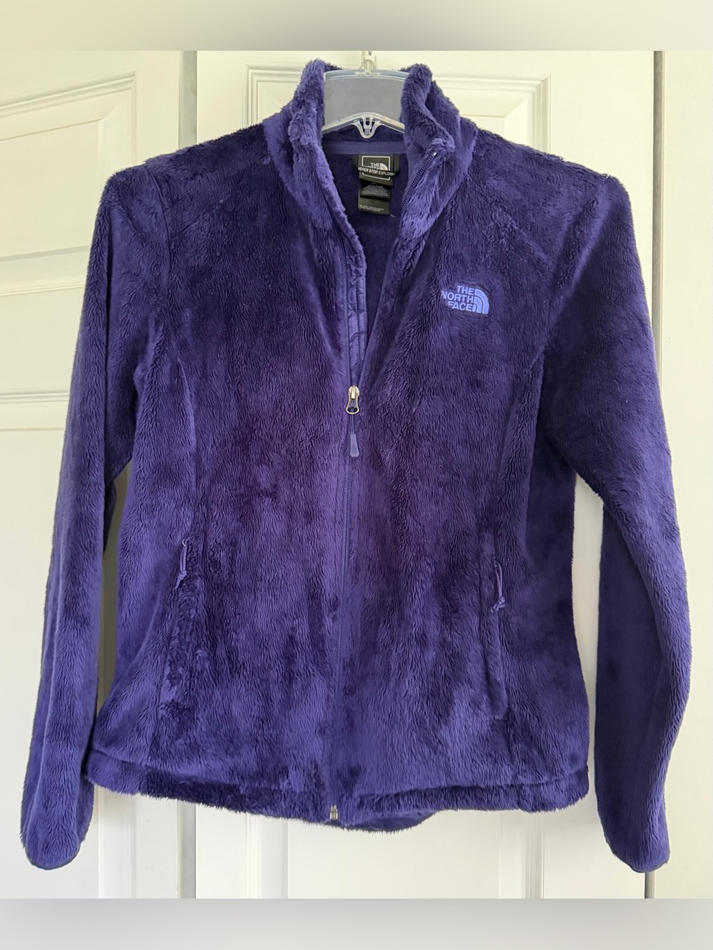 The North Face Girls' Plush Purple Full-Zip Fleece Jacket